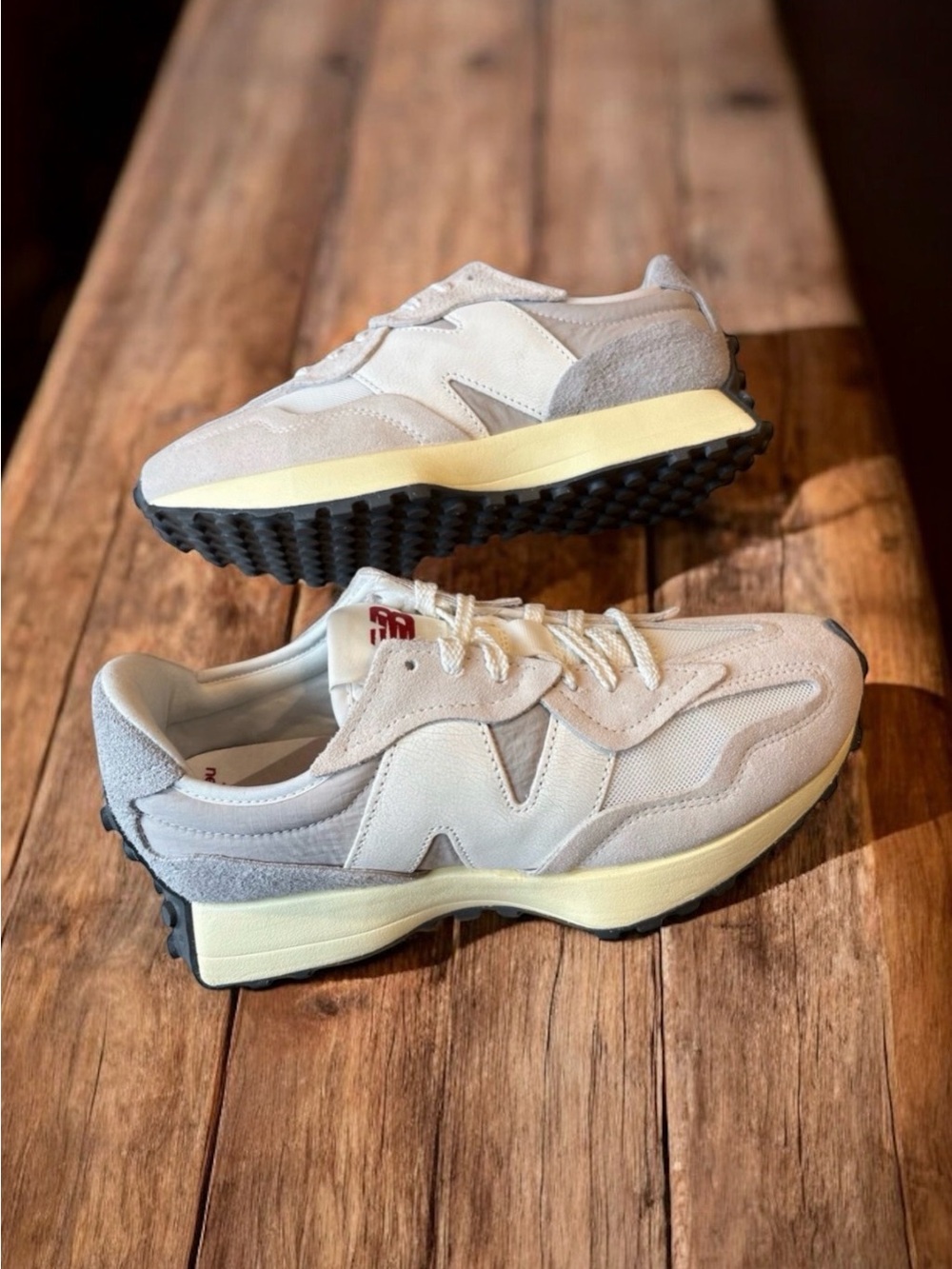 New Balance 327 Grey Sea Salt Raincloud Sneakers - Picture 6 of 16